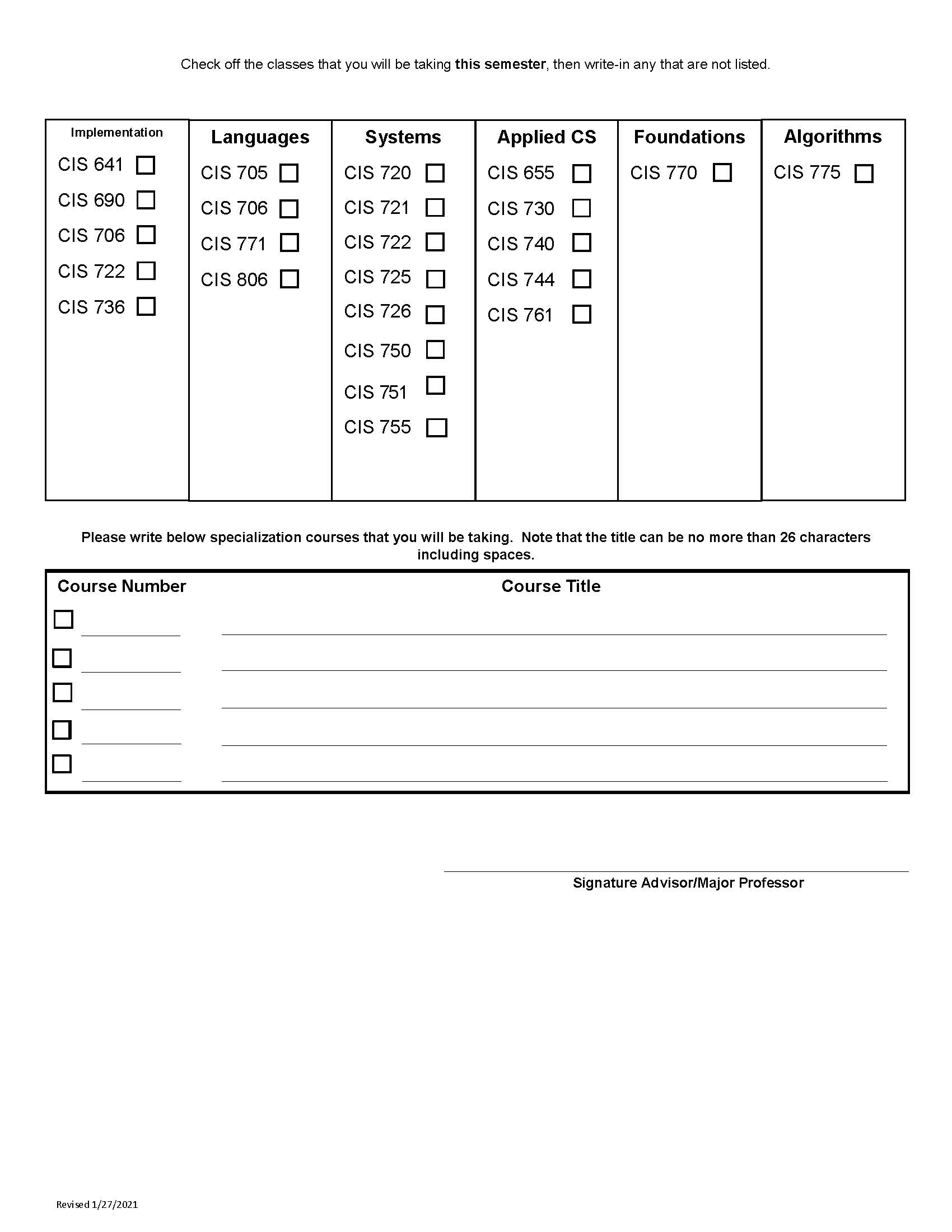 Ph.D. Advising Form #2
